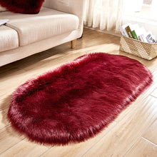 Load image into Gallery viewer, Oval Faux Fur Area Rugs Floor Fluffy Soft Mat