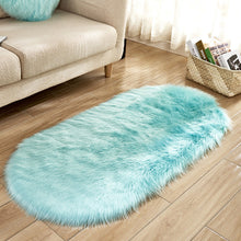 Load image into Gallery viewer, Oval Faux Fur Area Rugs Floor Fluffy Soft Mat