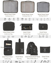 Load image into Gallery viewer, 11 Pcs Suitcases Packing Cubes Travel Luggage Organizer Bag
