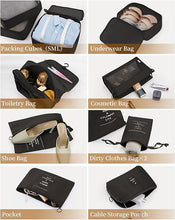 Load image into Gallery viewer, 11 Pcs Suitcases Packing Cubes Travel Luggage Organizer Bag