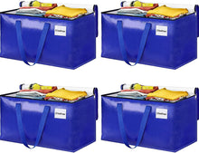 Load image into Gallery viewer, 2/4 Pack 92L Moving Bags Heavy Duty with Zippers and Handles Storage Totes