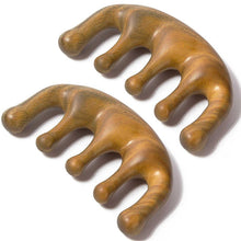 Load image into Gallery viewer, 2 Pack Wooden Hair Comb Scalp Massager Comb