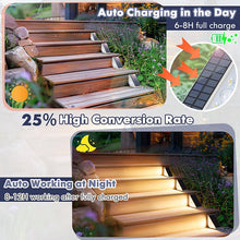 Load image into Gallery viewer, 2 Pcs Outdoor Garden Motion Sensor Solar Stair Lights Porch Step Lights