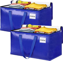 Load image into Gallery viewer, 2/4 Pack 92L Moving Bags Heavy Duty with Zippers and Handles Storage Totes
