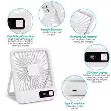 Load image into Gallery viewer, Mini Desk Fan Foldable Portable USB Rechargeable Desktop Fans