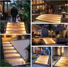 Load image into Gallery viewer, 2 Pcs Outdoor Garden Motion Sensor Solar Stair Lights Porch Step Lights