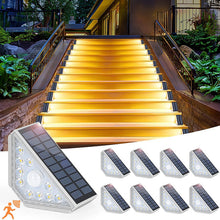 Load image into Gallery viewer, 2 Pcs Outdoor Garden Motion Sensor Solar Stair Lights Porch Step Lights