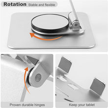 Load image into Gallery viewer, 360 Aluminum Alloy Rotating Base Adjustable Tablet Holder Tablet Stand