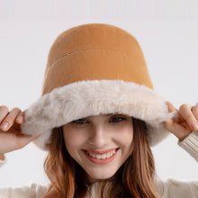 Load image into Gallery viewer, Womens Thickening Fluffy Bucket Hats Fleece Lined Fisherman Cap