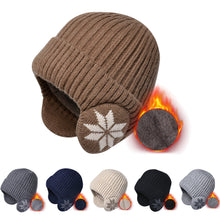 Load image into Gallery viewer, Unisex Snowflake Print Unisex Fleece Ear Protection Thick Hat