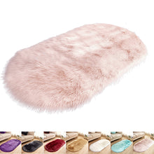 Load image into Gallery viewer, Oval Faux Fur Area Rugs Floor Fluffy Soft Mat