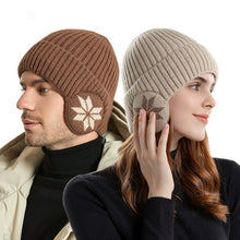 Load image into Gallery viewer, Unisex Snowflake Print Unisex Fleece Ear Protection Thick Hat