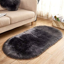 Load image into Gallery viewer, Oval Faux Fur Area Rugs Floor Fluffy Soft Mat