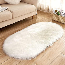 Load image into Gallery viewer, Oval Faux Fur Area Rugs Floor Fluffy Soft Mat