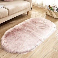 Load image into Gallery viewer, Oval Faux Fur Area Rugs Floor Fluffy Soft Mat