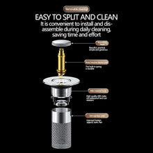 Load image into Gallery viewer, 2Pcs Bathroom Sink Stopper Hair Catcher Pop Up Sink Drain Filter with Removable Stainless Steel Filter