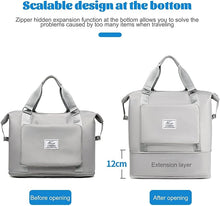 Load image into Gallery viewer, Expandable Travel Duffle Bag Large Overnight Bags Carry On Shoulder Gym Bags