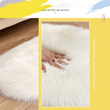 Load image into Gallery viewer, Oval Faux Fur Area Rugs Floor Fluffy Soft Mat
