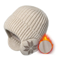 Load image into Gallery viewer, Unisex Snowflake Print Unisex Fleece Ear Protection Thick Hat