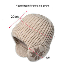 Load image into Gallery viewer, Unisex Snowflake Print Unisex Fleece Ear Protection Thick Hat
