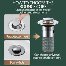 Load image into Gallery viewer, 2Pcs Bathroom Sink Stopper Hair Catcher Pop Up Sink Drain Filter with Removable Stainless Steel Filter