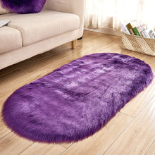 Load image into Gallery viewer, Oval Faux Fur Area Rugs Floor Fluffy Soft Mat