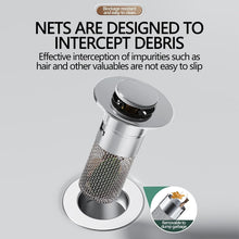 Load image into Gallery viewer, 2Pcs Bathroom Sink Stopper Hair Catcher Pop Up Sink Drain Filter with Removable Stainless Steel Filter