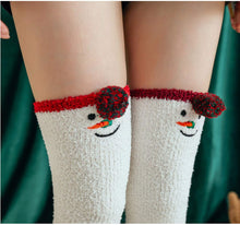 Load image into Gallery viewer, Over The Knee Coral Fleece Sleep Socks