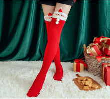 Load image into Gallery viewer, Over The Knee Coral Fleece Sleep Socks