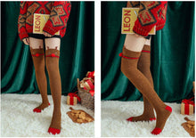 Load image into Gallery viewer, Over The Knee Coral Fleece Sleep Socks