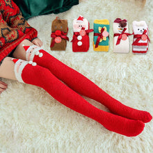 Load image into Gallery viewer, Over The Knee Coral Fleece Sleep Socks