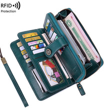 Load image into Gallery viewer, RFID Anti-theft Brush Retro Large Capacity Multi-function Zipper Wallet