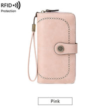 Load image into Gallery viewer, RFID Anti-theft Brush Retro Large Capacity Multi-function Zipper Wallet