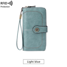Load image into Gallery viewer, RFID Anti-theft Brush Retro Large Capacity Multi-function Zipper Wallet