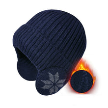 Load image into Gallery viewer, Unisex Snowflake Print Unisex Fleece Ear Protection Thick Hat