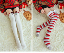 Load image into Gallery viewer, Over The Knee Coral Fleece Sleep Socks