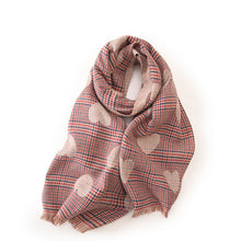 Load image into Gallery viewer, Women Warm Heart Print Scarf