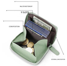 Load image into Gallery viewer, PU Leather Women Card Wallet Multi Color Coin Zipper Card Holder Wallet