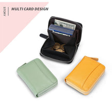 Load image into Gallery viewer, PU Leather Women Card Wallet Multi Color Coin Zipper Card Holder Wallet