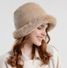 Load image into Gallery viewer, Womens Thickening Fluffy Bucket Hats Fleece Lined Fisherman Cap
