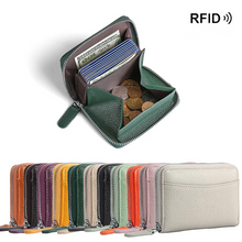 Load image into Gallery viewer, PU Leather Women Card Wallet Multi Color Coin Zipper Card Holder Wallet