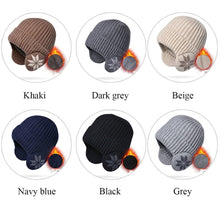 Load image into Gallery viewer, Unisex Snowflake Print Unisex Fleece Ear Protection Thick Hat