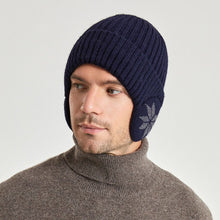 Load image into Gallery viewer, Unisex Snowflake Print Unisex Fleece Ear Protection Thick Hat