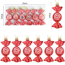 Load image into Gallery viewer, 6pcs/box Christmas Candy Pendant Xmas Tree Hanging Ornaments
