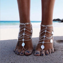Load image into Gallery viewer, Boho Multi-layer Toe Ring Anklet