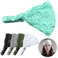 Load image into Gallery viewer, 5 PCS Wide Lace Headband Elastic Bandana Hairband