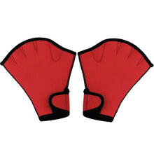 Load image into Gallery viewer, 1 Pair Aquatic Fitness Water Resistance Aqua Fit Paddle Training Fingerless Swimming Gloves