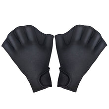 Load image into Gallery viewer, 1 Pair Aquatic Fitness Water Resistance Aqua Fit Paddle Training Fingerless Swimming Gloves