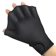 Load image into Gallery viewer, 1 Pair Aquatic Fitness Water Resistance Aqua Fit Paddle Training Fingerless Swimming Gloves