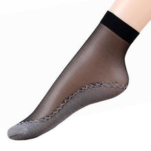 Load image into Gallery viewer, 10 Pairs Silky Anti-Slip Cotton Sole Sheer Ankle High Tights Hosiery Socks